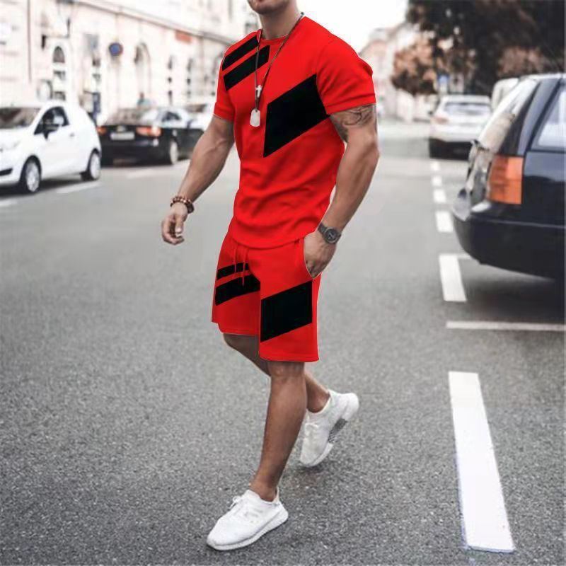Men's Loose Fashion Casual Round Neck T-shirt Two-piece Set - Jointcorp