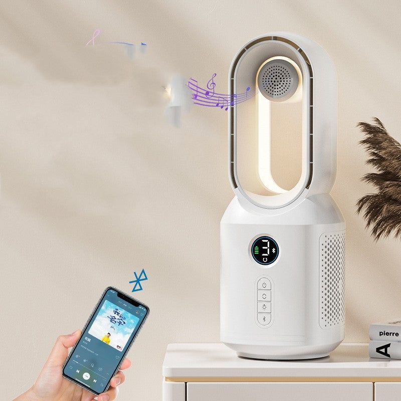 2023 New Multi-functional Bladeless Fan Bluetooth Speaker LED Night Light For Home Room Decoration