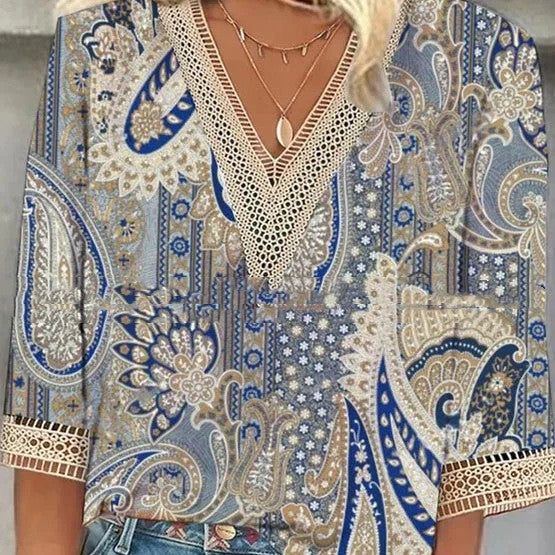 Ethnic Style Large Print Top For Women - Jointcorp