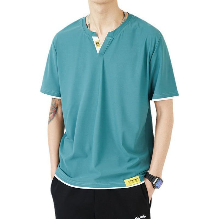 Trendy Fashion Men's V-neck Short Sleeve T-shirt - Jointcorp