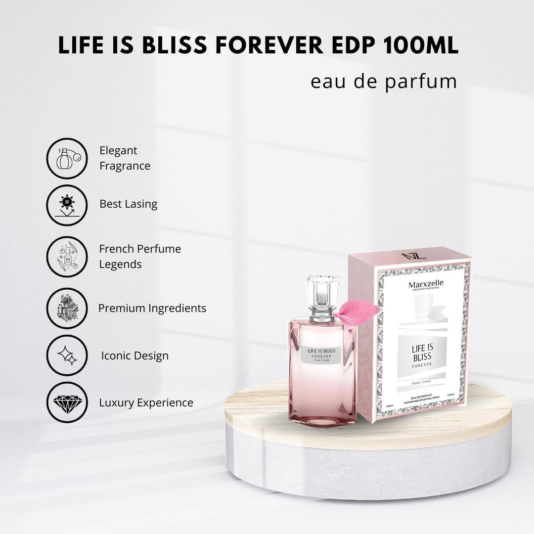 Marxzelle LIFE IS BLISS FOREVER EDP 100ML / perfumes for Women/French perfumes Best Fragrance Perfume