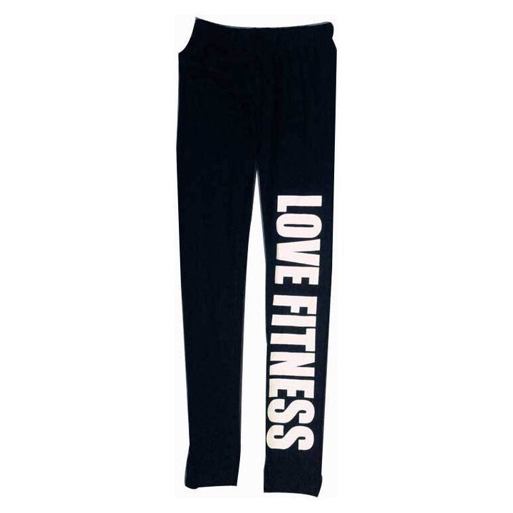 Letter printed cotton leggings mid-rise cropped pants yoga pants - Jointcorp