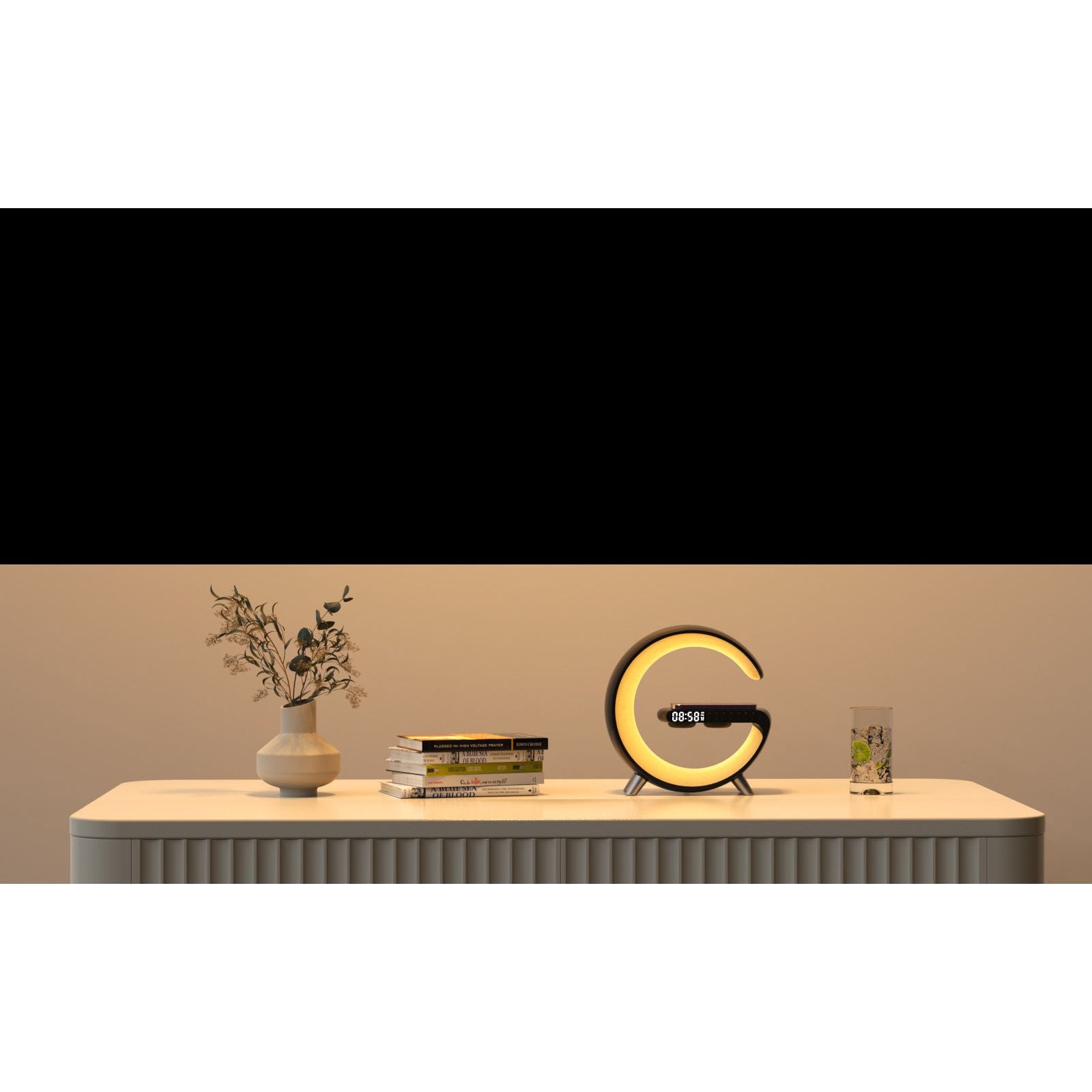 2023 New Intelligent G Shaped LED Lamp Bluetooth Speake Wireless Charger Atmosphere Lamp App Control For Bedroom Home Decor