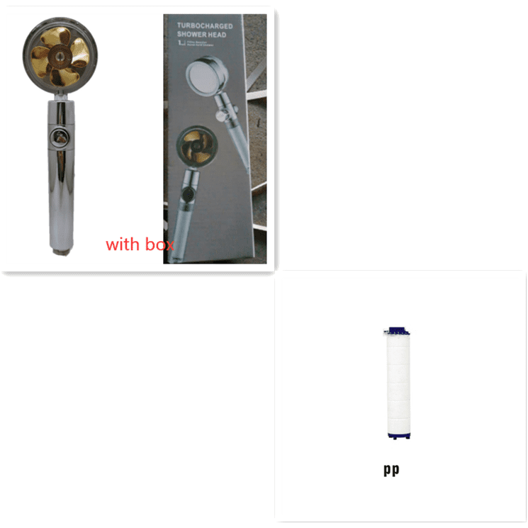 Shower Head Water Saving Flow 360 Degrees Rotating With Small Fan ABS Rain High Pressure Spray Nozzle Bathroom Accessories