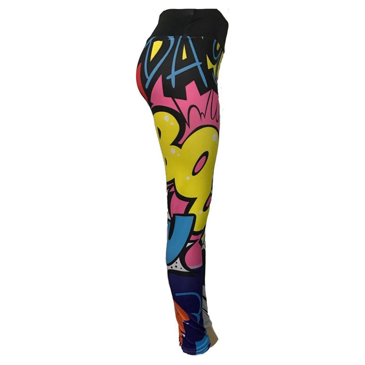 Cartoon pattern 3D printing dag personality high waist yoga pants sports leggings - Jointcorp