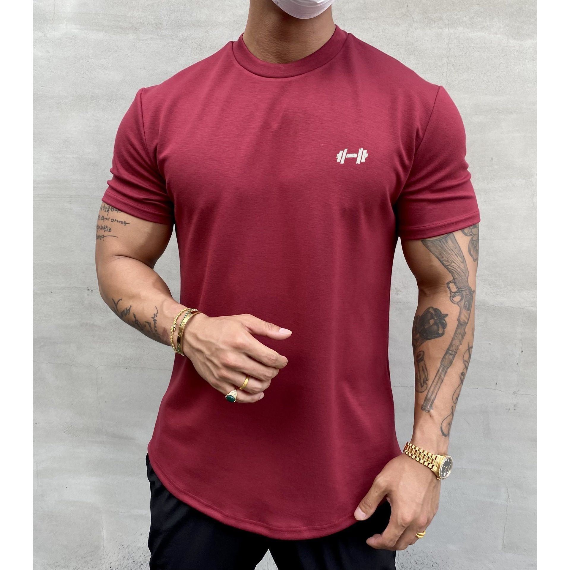Men's Fashion Casual Slim Round Hem Short Sleeve - Jointcorp
