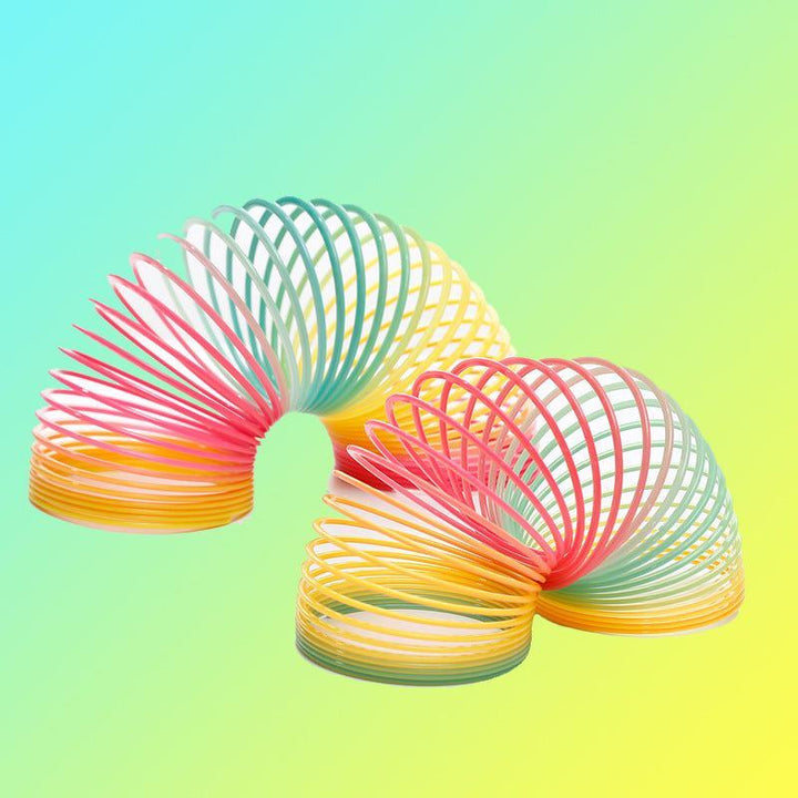 Rainbow Spring Coil Toys Plastic Folding Spring Coil Sports Game Child Funny Fashion Educational Creative Toys Gift For Children