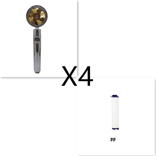 Shower Head Water Saving Flow 360 Degrees Rotating With Small Fan ABS Rain High Pressure Spray Nozzle Bathroom Accessories