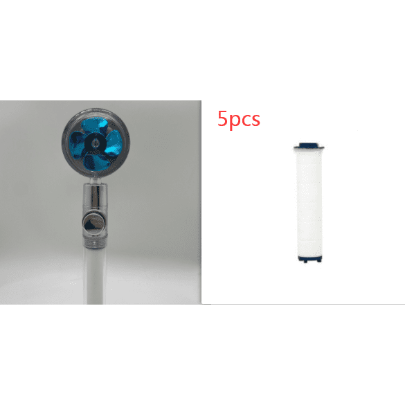 Shower Head Water Saving Flow 360 Degrees Rotating With Small Fan ABS Rain High Pressure Spray Nozzle Bathroom Accessories