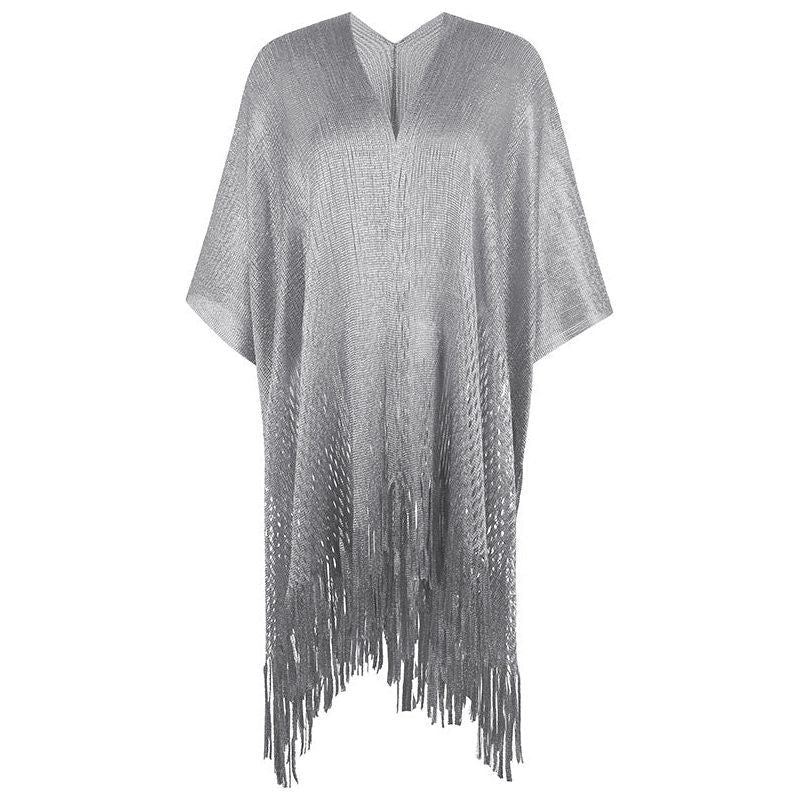 Women's Knitwear Hollowed Out Tassel Cape Shawl Anti-suntan Coat