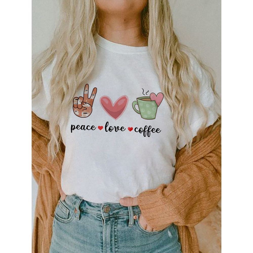 Women's Short-sleeved T-shirt Fashion Printed E Bottoming Shirt