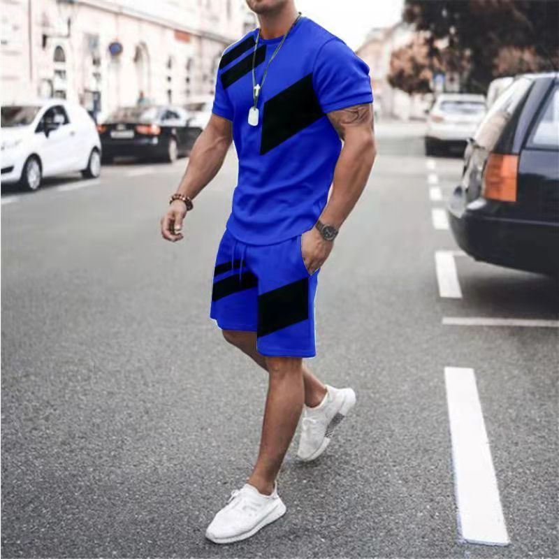 Men's Loose Fashion Casual Round Neck T-shirt Two-piece Set - Jointcorp
