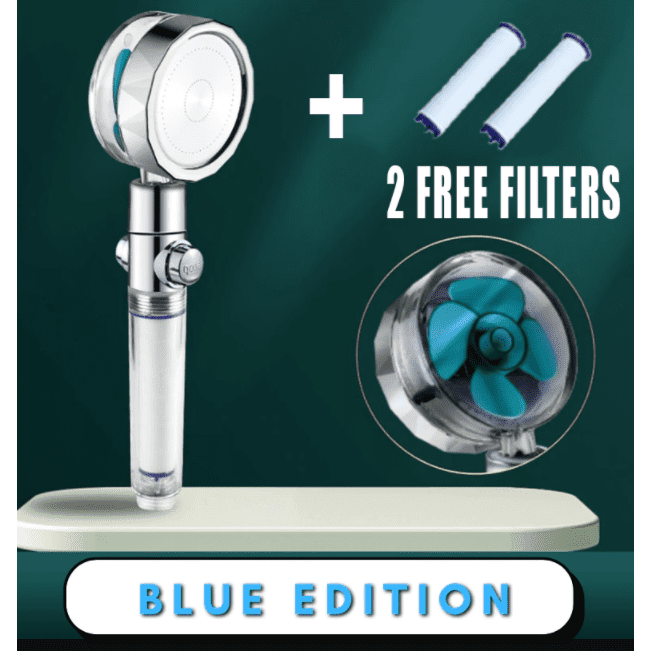 Shower Head Water Saving Flow 360 Degrees Rotating With Small Fan ABS Rain High Pressure Spray Nozzle Bathroom Accessories