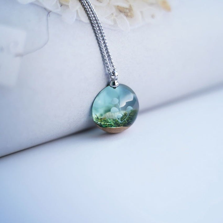 Small Mushroom Log Resin Creative Pendant Necklace - Jointcorp