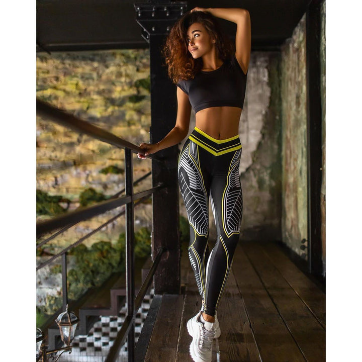 Fashion Spider Web Print Leggings For Women No See-Through Tummy Control Soft Yoga Pants Womens Workout Athletic Running Leggings - Jointcorp
