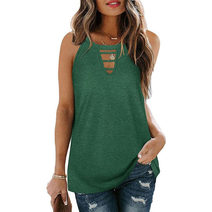Hollow Sleeveless Casual Vest Tshirt Women
