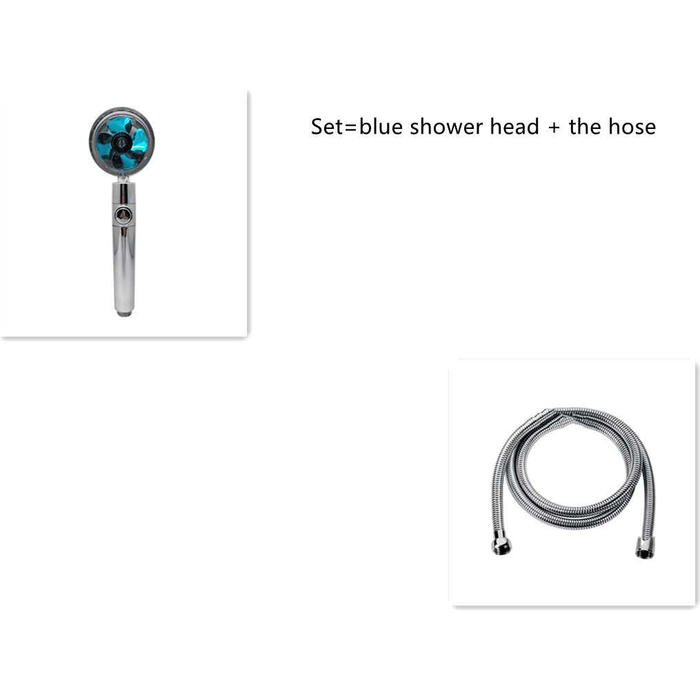Shower Head Water Saving Flow 360 Degrees Rotating With Small Fan ABS Rain High Pressure Spray Nozzle Bathroom Accessories