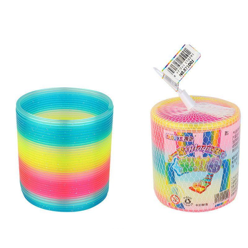 Rainbow Spring Coil Toys Plastic Folding Spring Coil Sports Game Child Funny Fashion Educational Creative Toys Gift For Children