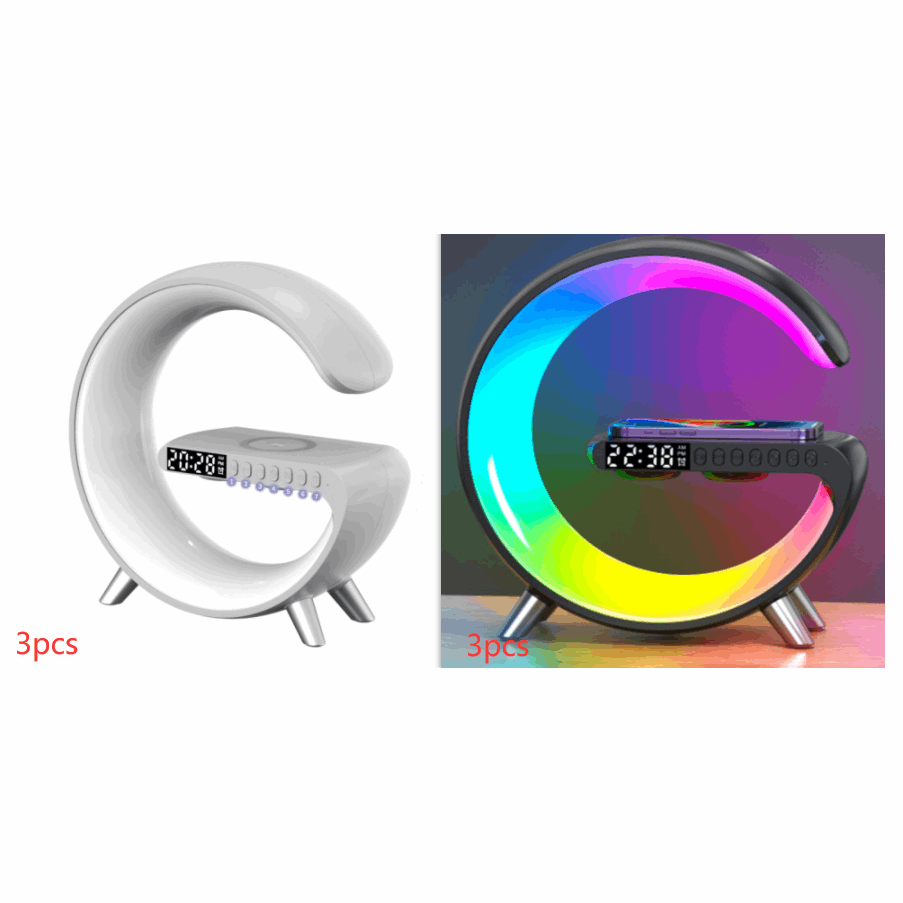2023 New Intelligent G Shaped LED Lamp Bluetooth Speake Wireless Charger Atmosphere Lamp App Control For Bedroom Home Decor