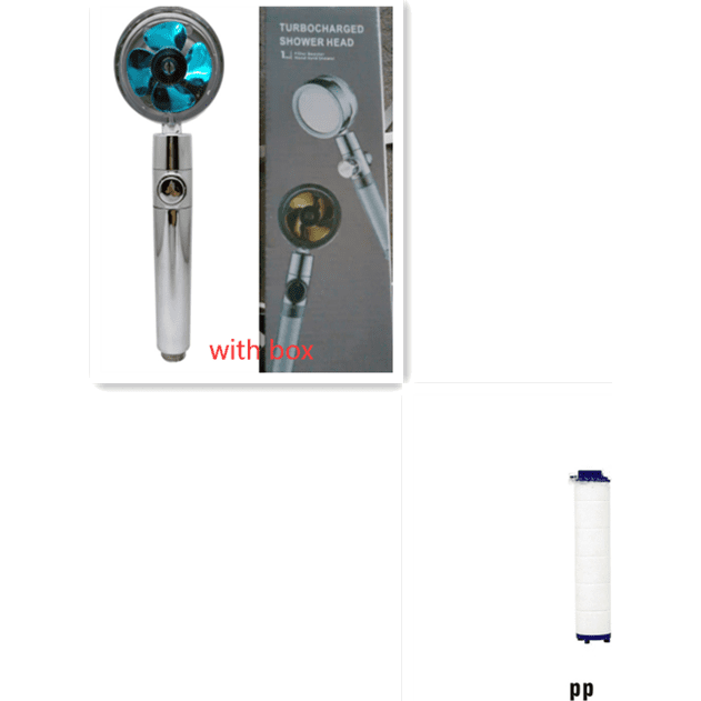 Shower Head Water Saving Flow 360 Degrees Rotating With Small Fan ABS Rain High Pressure Spray Nozzle Bathroom Accessories