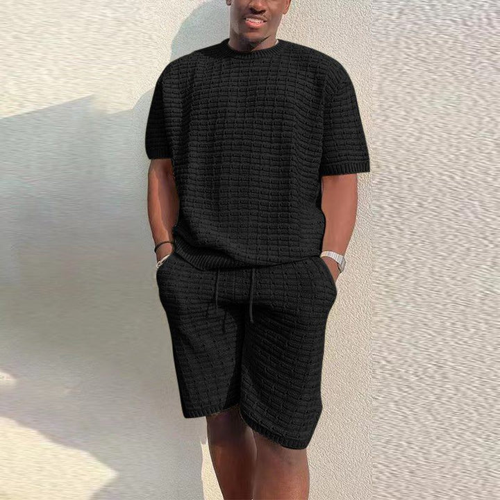 Men's Summer Suit Fashion Loose Men 2 Pieces Outfit Summer Hippie Shirt And Short Set - Jointcorp