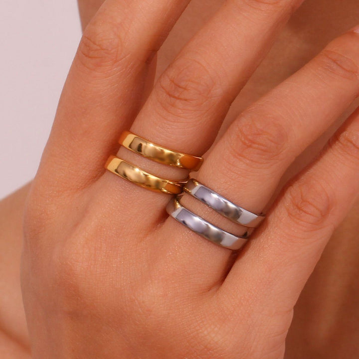 Simple double cross ring-gold color - Jointcorp