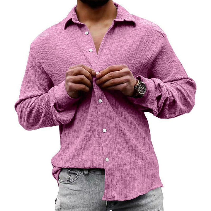 Loose Plus Size Solid Color Shirt Lapel Long Sleeve Casual Shirt - Jointcorp