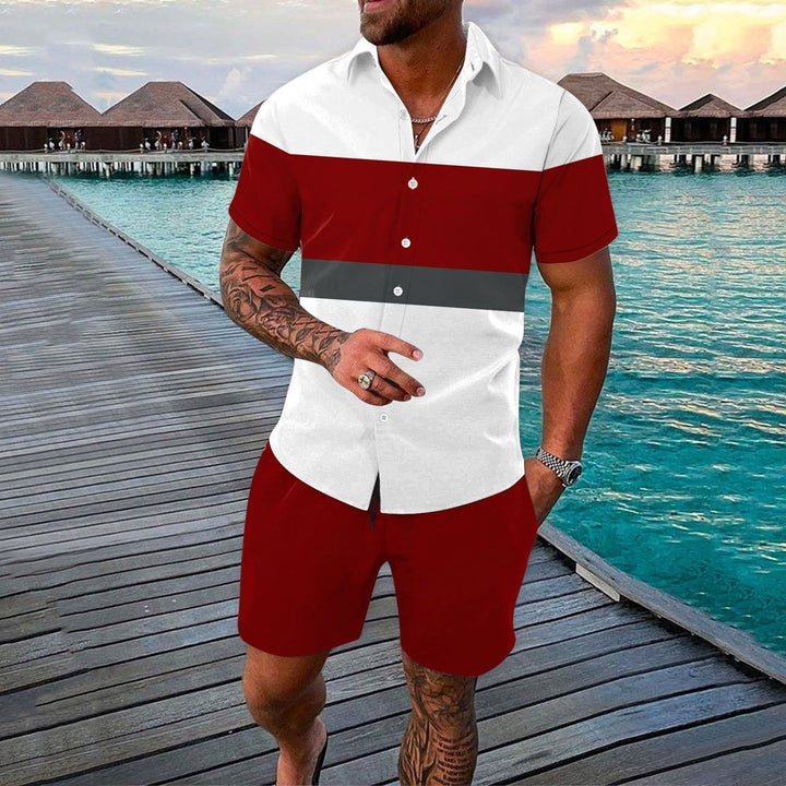 Fashion Men Summer Lapels Shirt Outfit - Jointcorp
