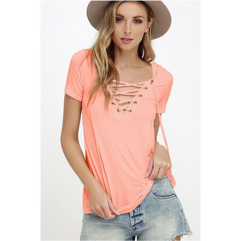 Women's Fashion Casual Solid Color Short-sleeved Tops