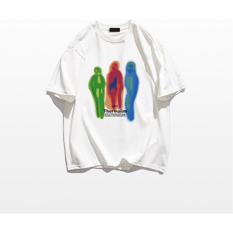 American Street Niche Design Short-sleeved T-shirt Retro Shoulder