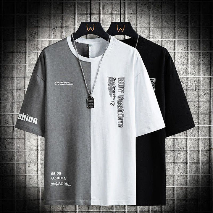 Men's Cotton T-shirt Summer Casual Loose Shoulder Half Sleeve - Jointcorp