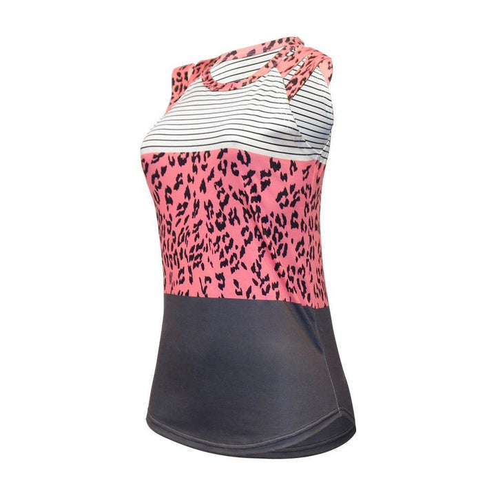 Printed Round Neck Sleeveless Patchwork Casual Tank Top - Jointcorp