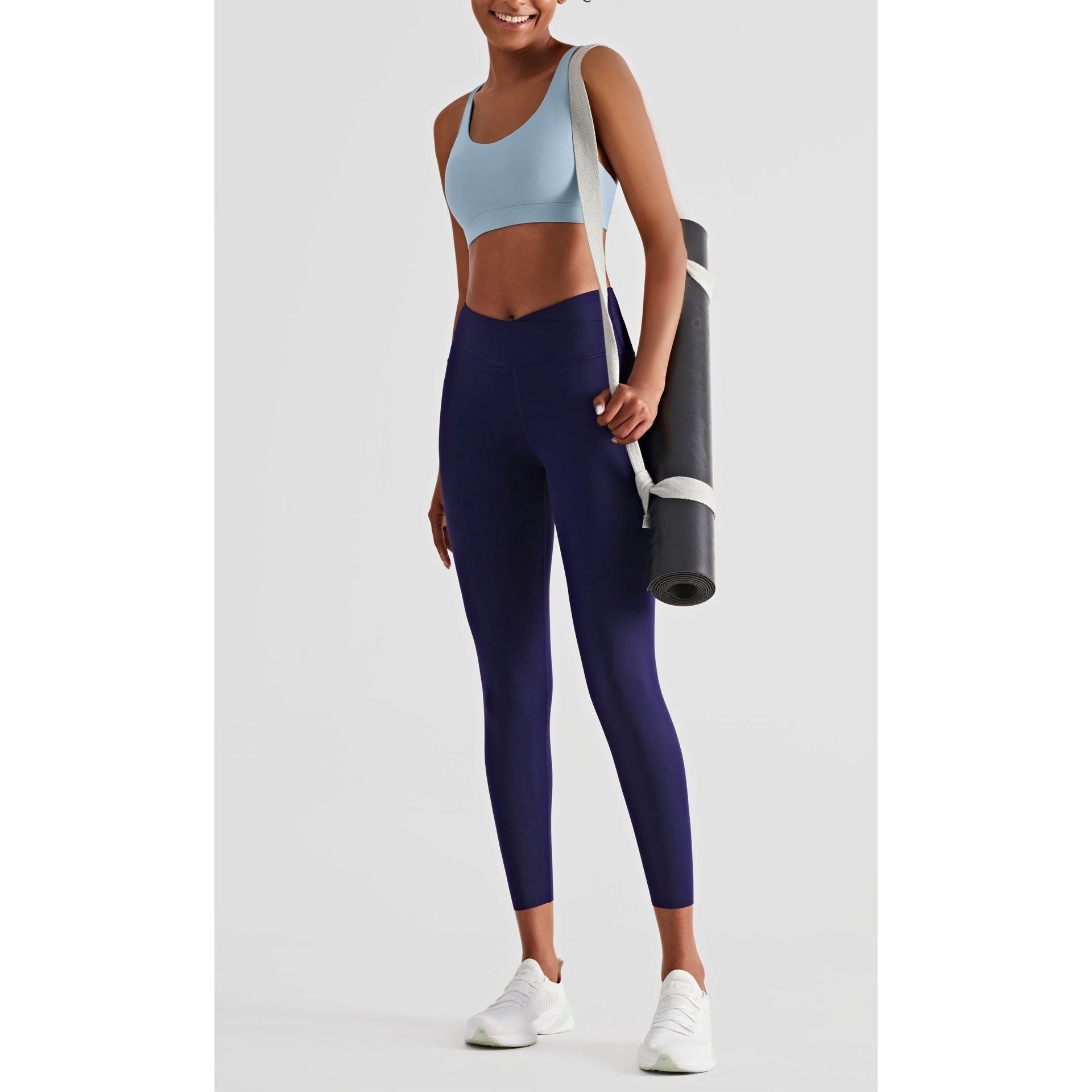 Fitness Leggings Hot Sweat Double Waist Thin Outdoor Hips Yoga Pants - Jointcorp