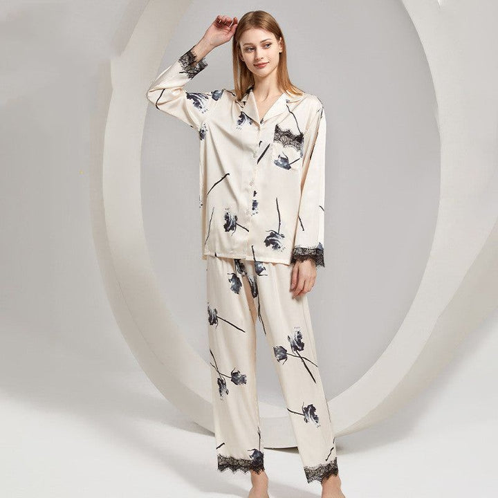 Women's Fashion Indoor Cool Feeling Ice Silk Pajamas Set - Jointcorp