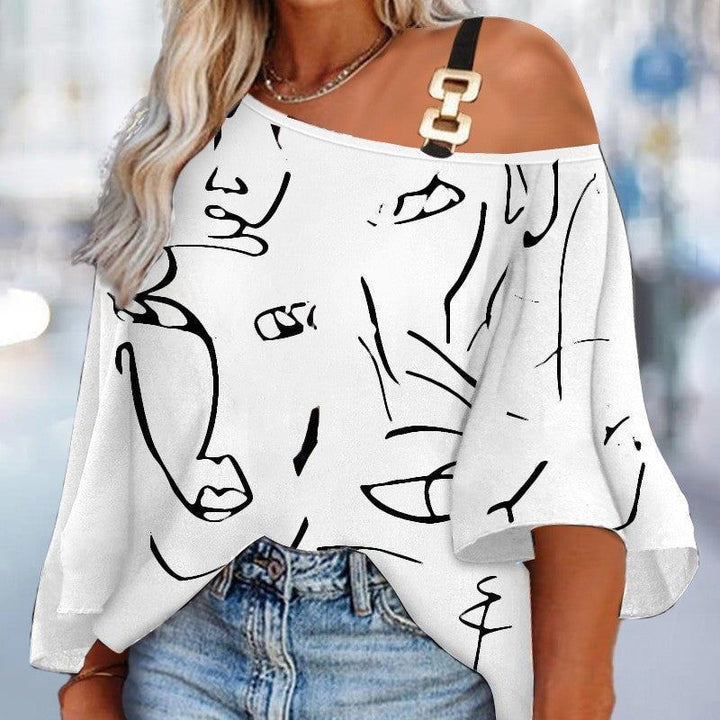 Fashion Stitching Loose Casual Women's Printed T-shirt - Jointcorp