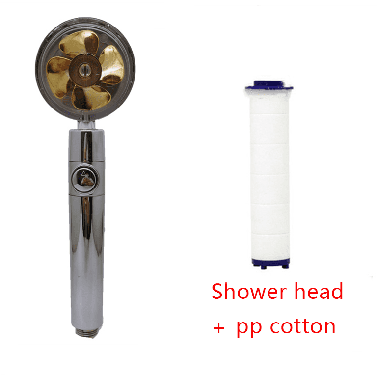 Shower Head Water Saving Flow 360 Degrees Rotating With Small Fan ABS Rain High Pressure Spray Nozzle Bathroom Accessories