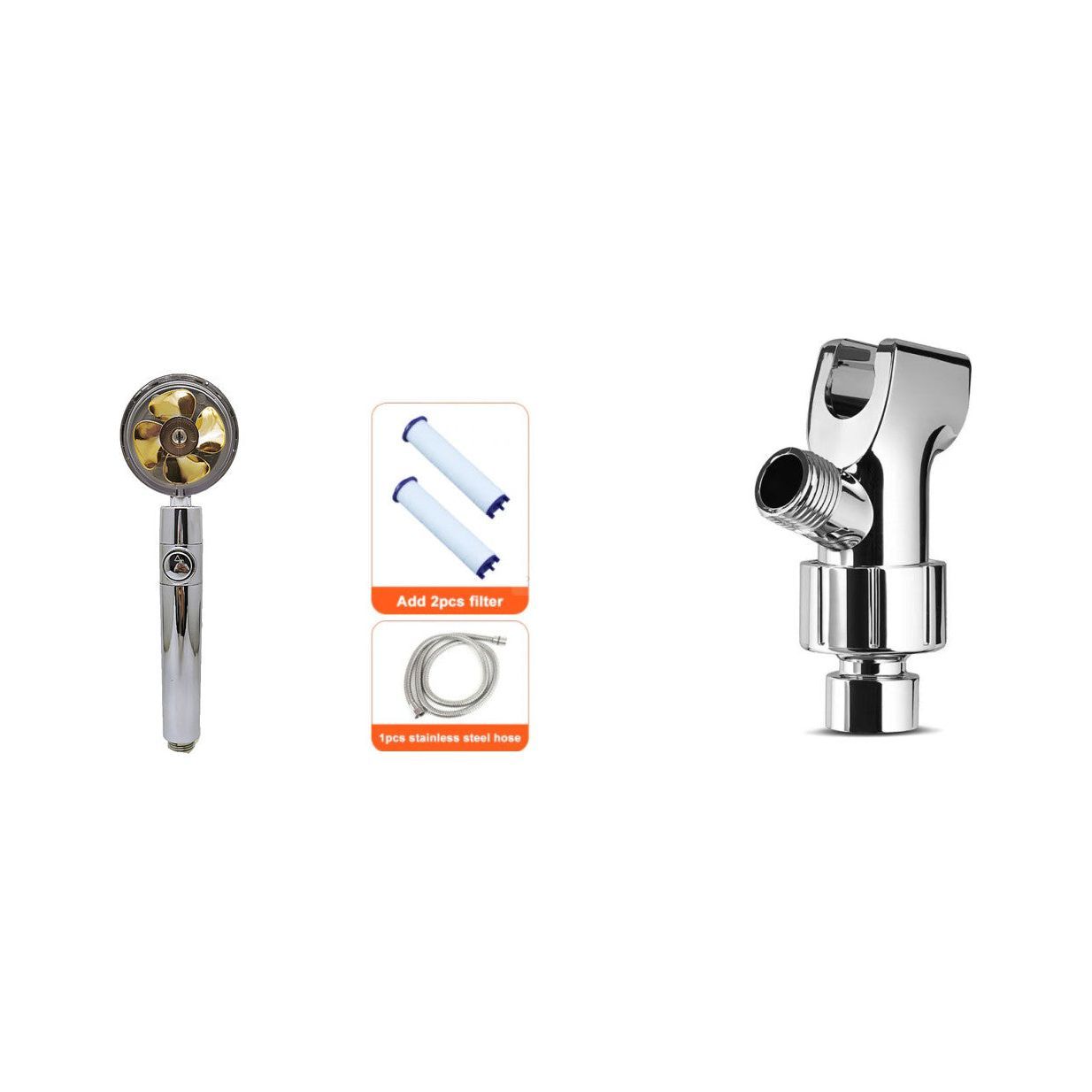 Shower Head Water Saving Flow 360 Degrees Rotating With Small Fan ABS Rain High Pressure Spray Nozzle Bathroom Accessories