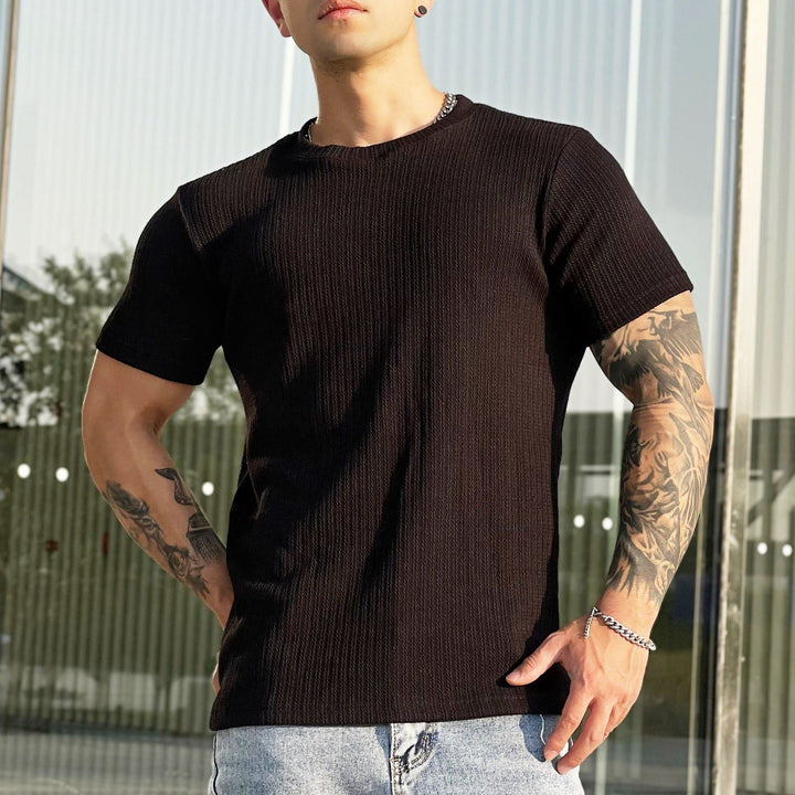Men's Breathable Stretch Sports Fitness Crewneck Top - Jointcorp
