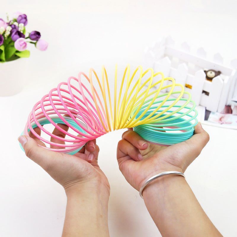 Rainbow Spring Coil Toys Plastic Folding Spring Coil Sports Game Child Funny Fashion Educational Creative Toys Gift For Children