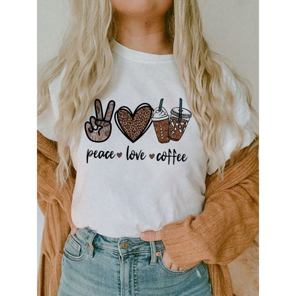 Women's Short-sleeved T-shirt Fashion Printed E Bottoming Shirt