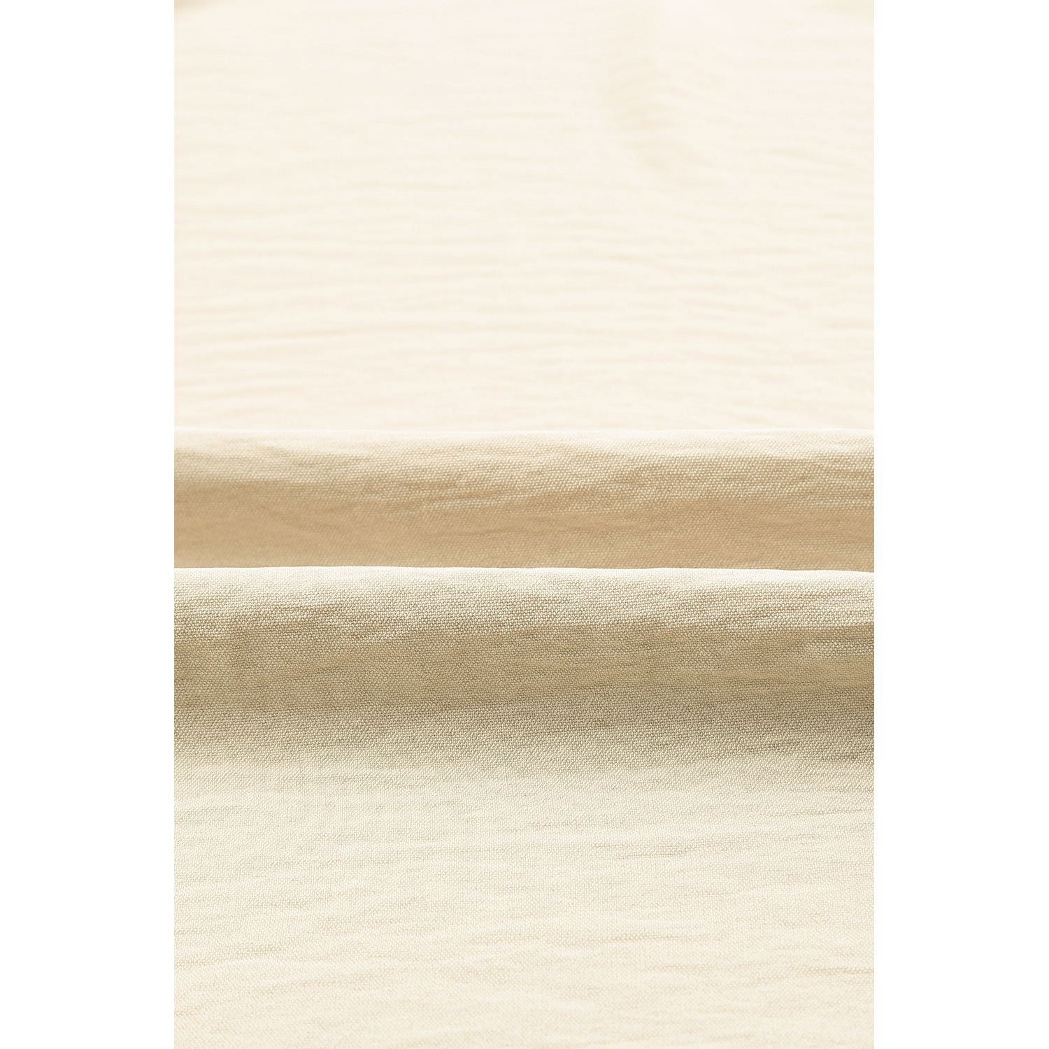 White Plain & Casual Shirred Cuffs Half Sleeve Top