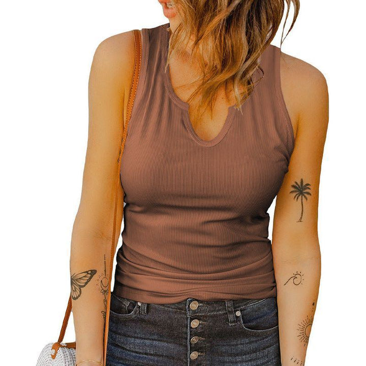 Casual I-shaped Vest Women's U-neck Pullover Top - Jointcorp