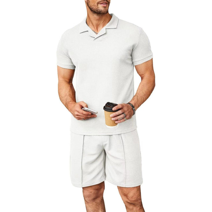 Men's Stylish Waffle Cool Set Two-Piece Suit - Jointcorp