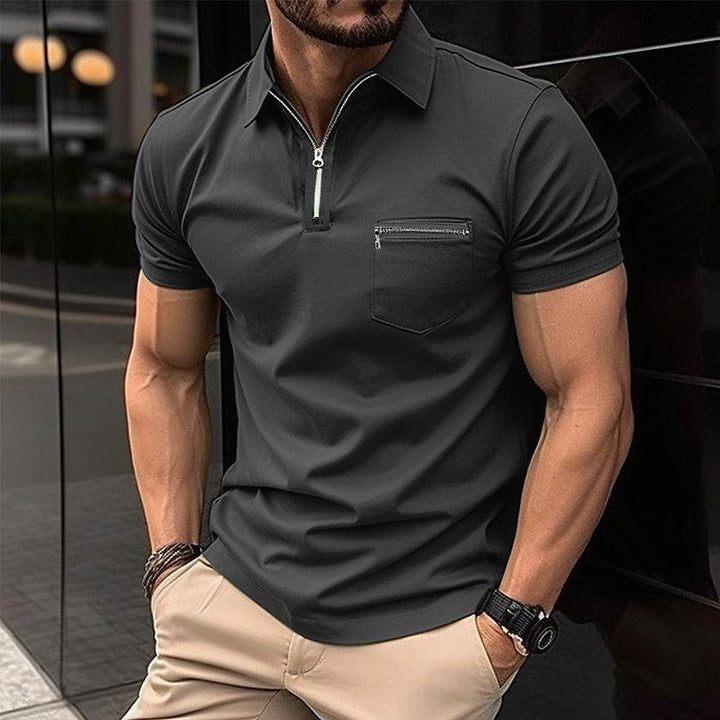 Men's Sports Polo Shirt With Zipper Pocket - Jointcorp
