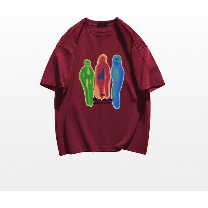 American Street Niche Design Short-sleeved T-shirt Retro Shoulder