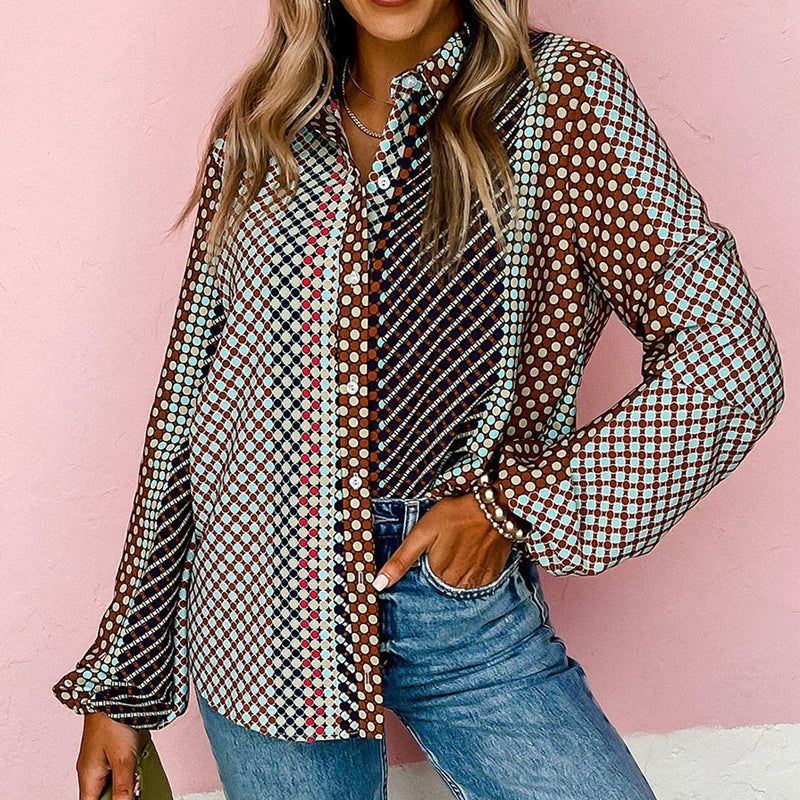 Autumn Printed Shirt: European, American Leisure, Button Long Sleeve