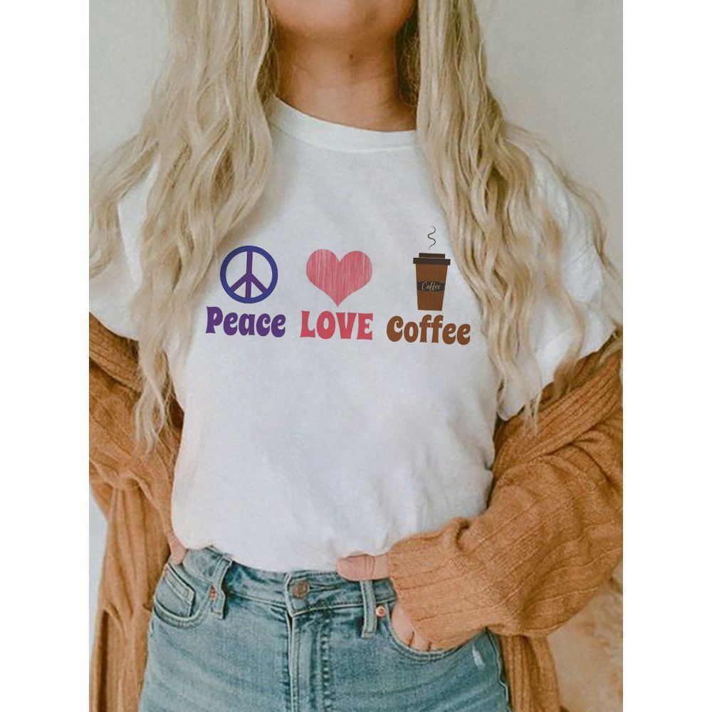 Women's Short-sleeved T-shirt Fashion Printed E Bottoming Shirt