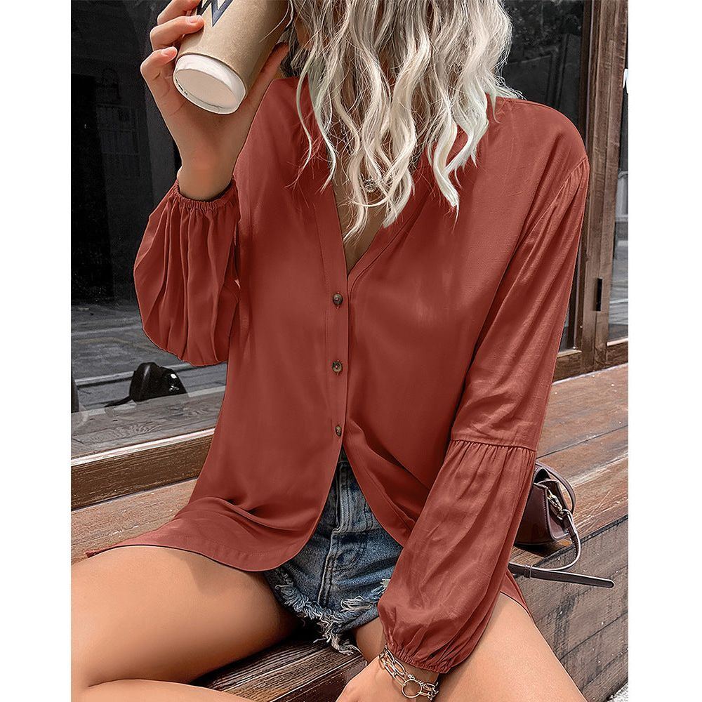 Winter New Euro-American Shirt Dress, Loose, Single-breasted.