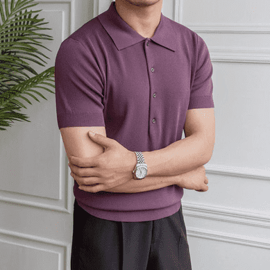 Solid Color Slim Fitting Short Sleeved POLO Shirt - Jointcorp