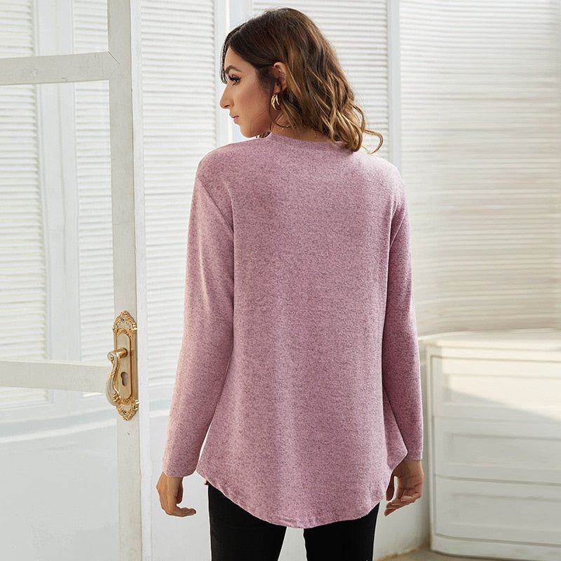 Loose Maternity Blouse Long Sleeve T-Shirt Tees Spring Autumn Casual Female Women's Clothing O-Neck Pullover Shirt Top Plus Size - Jointcorp
